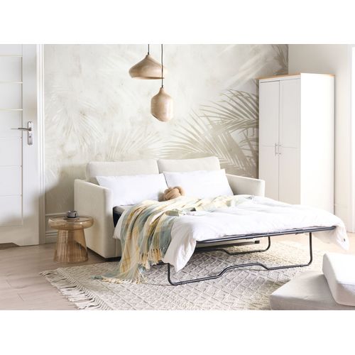 Canapé-lit Inkoo Tissu Blanc Cassé