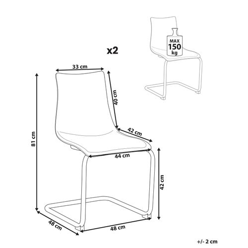 Lot De 2 Chaises De Salle à Manger Marshall Blanc Cassé