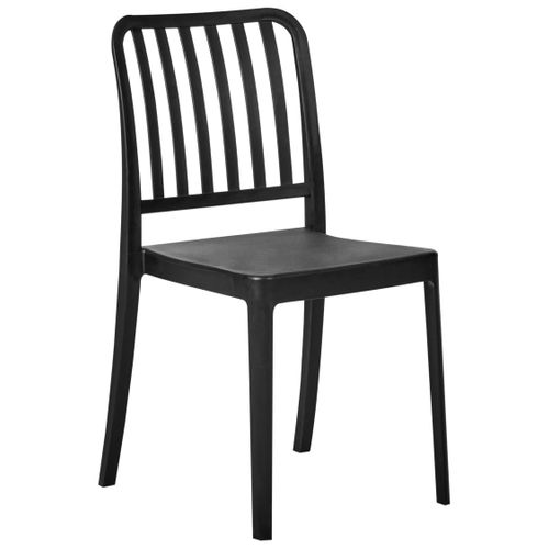 Lot De 4 Chaises De Jardin Sersale Matière Synthétique Noir