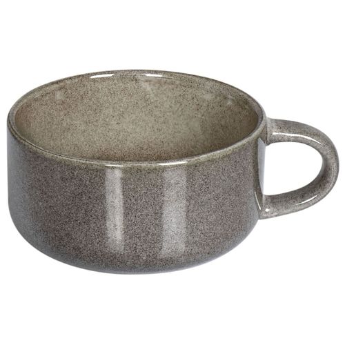 Lot De 8 Tasses Avec Soucoupes Costmary Grès Gris