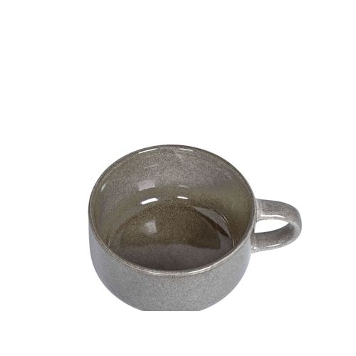 Lot De 8 Tasses Avec Soucoupes Costmary Grès Gris