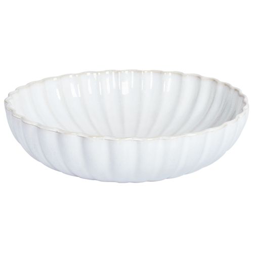 Lot De 8 Assiettes Creuses Nettle Grès Blanc Cassé