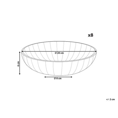 Lot De 8 Assiettes Creuses Nettle Grès Blanc Cassé