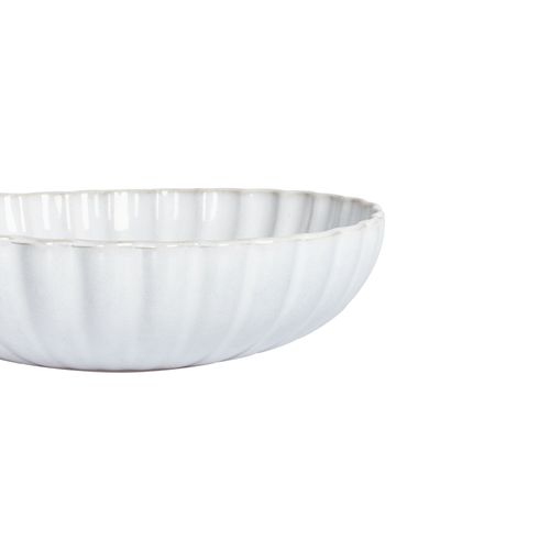 Lot De 8 Assiettes Creuses Nettle Grès Blanc Cassé