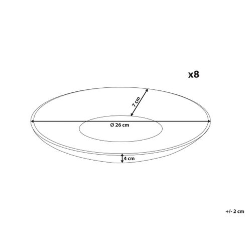 Lot De 8 Assiettes Plates Nettle Grès Blanc Cassé