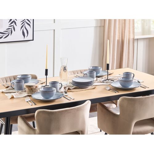 Lot De 8 Assiettes Plates Juniper Grès Bleu Clair