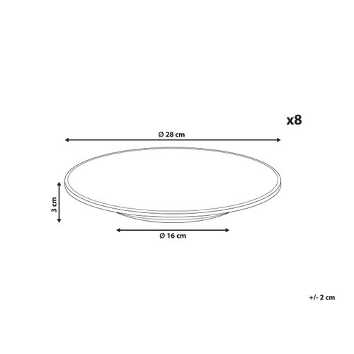 Lot De 8 Assiettes Plates Juniper Grès Bleu Clair