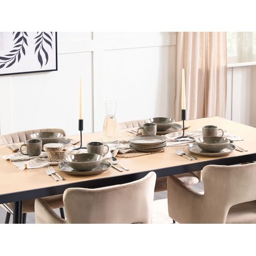 Lot De 8 Assiettes Creuses Costmary Grès Gris