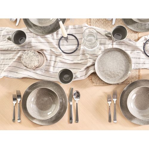 Lot De 8 Assiettes à Dessert Costmary Grès Gris