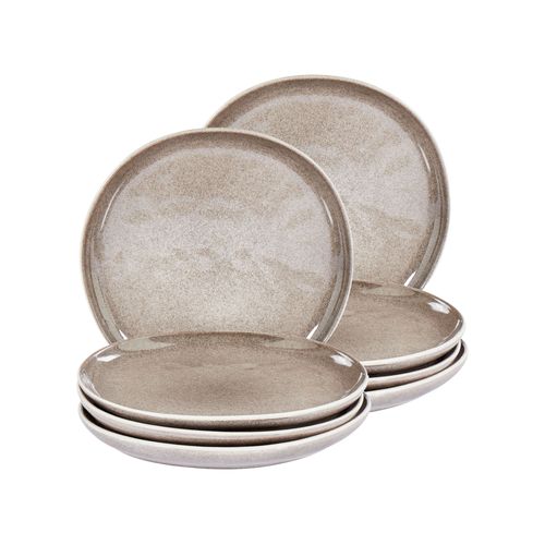 Lot De 8 Assiettes à Dessert Costmary Grès Gris