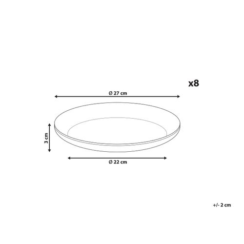 Lot De 8 Assiettes Plates Costmary Grès Gris