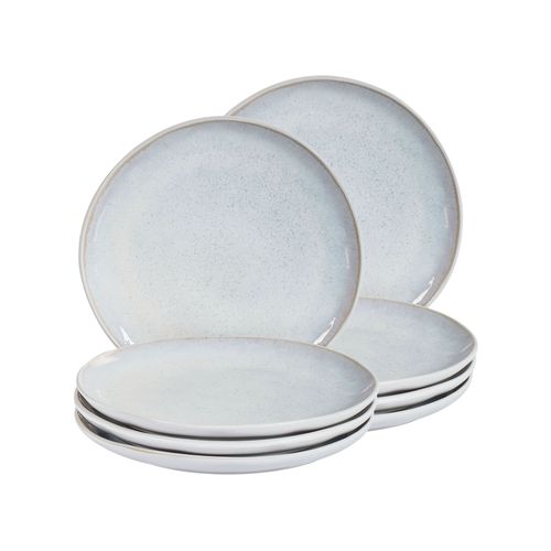 Lot De 8 Assiettes à Dessert Sesame Grès Gris Clair