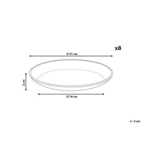 Lot De 8 Assiettes à Dessert Sesame Grès Gris Clair