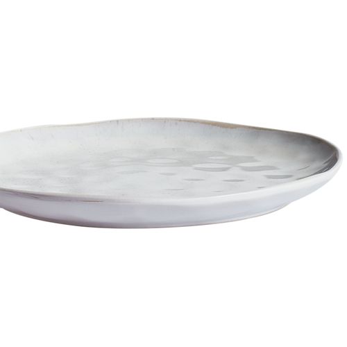 Lot De 8 Assiettes Plates Sesame Grès Gris Clair