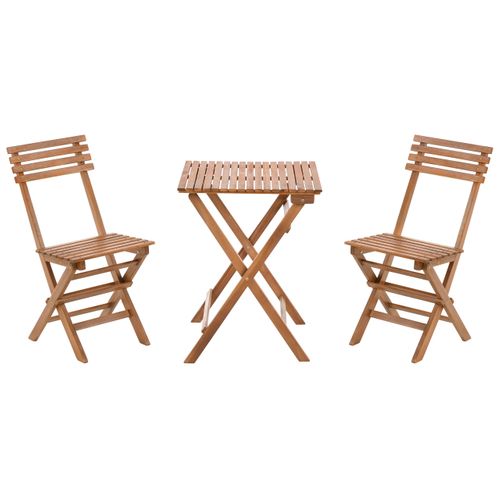 Ensemble Pour Bistro Pliant Solarolo Bois D'acacia Certifié Marron