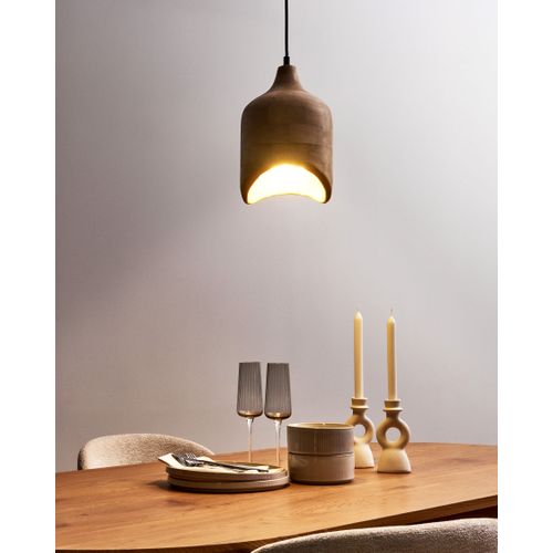 Lampe Suspension Pandu Bois De Manguier Marron Clair