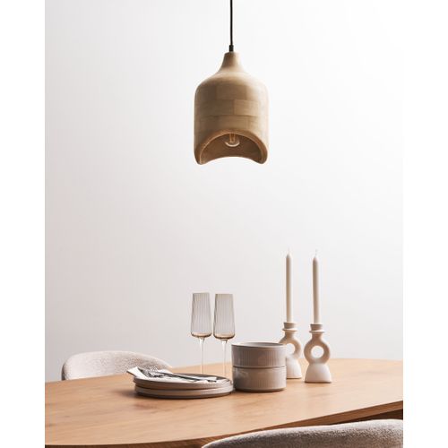 Lampe Suspension Pandu Bois De Manguier Marron Clair