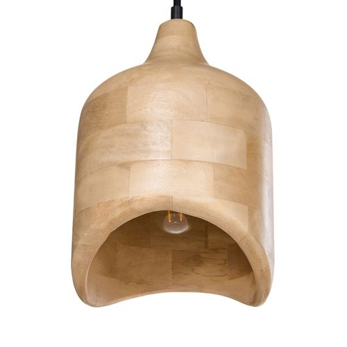 Lampe Suspension Pandu Bois De Manguier Marron Clair