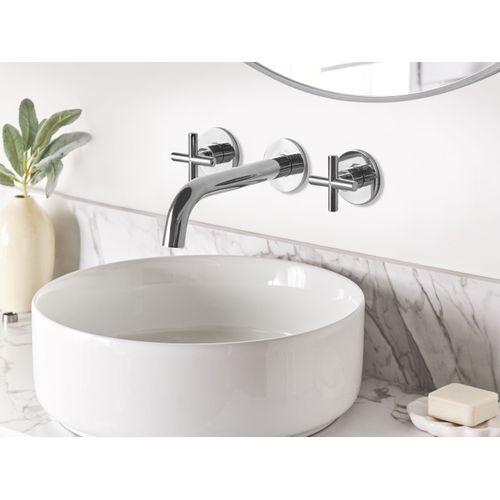 Robinet De Lavabo Mural Kaieteur Laiton Argenté