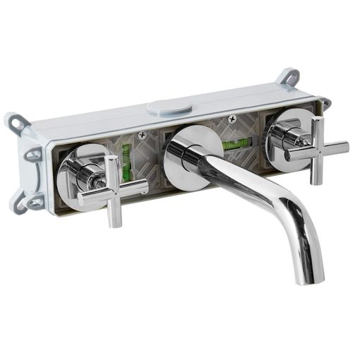 Robinet De Lavabo Mural Kaieteur Laiton Argenté