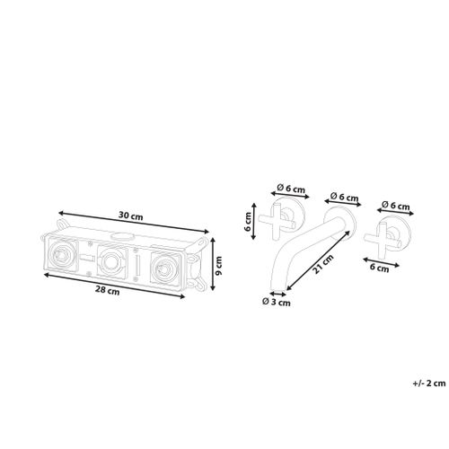 Robinet De Lavabo Mural Kaieteur Laiton Argenté