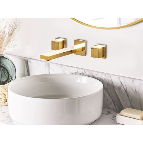 Robinet De Lavabo Mural Pailon Laiton Doré