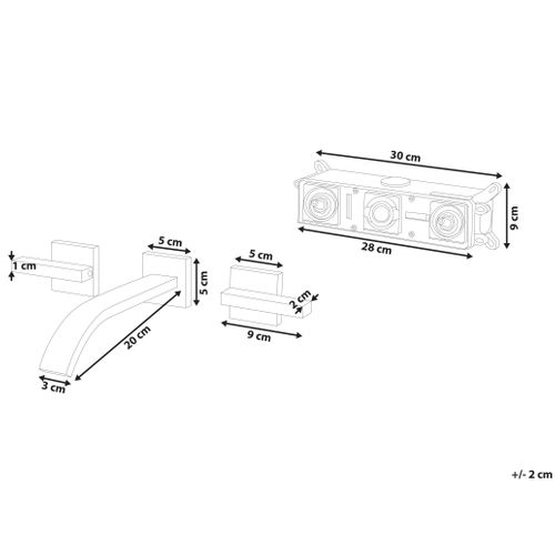 Robinet De Lavabo Mural Berraco Laiton Argenté