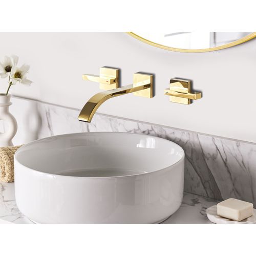 Robinet De Lavabo Mural Berraco Laiton Doré