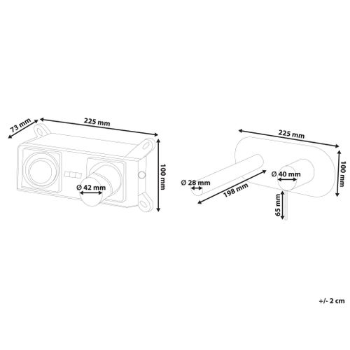 Robinet De Lavabo Mural Clavijo Laiton Argenté