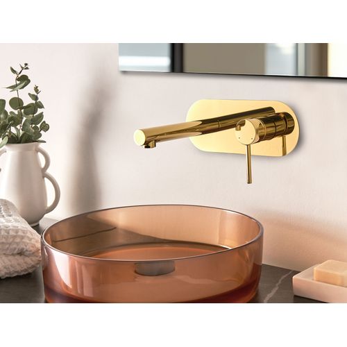 Robinet De Lavabo Mural Clavijo Laiton Doré
