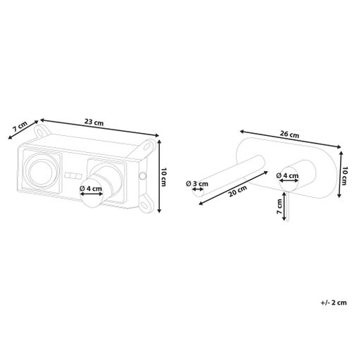 Robinet De Lavabo Mural Clavijo Laiton Doré