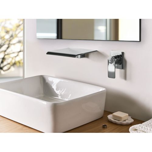 Robinet De Lavabo Mural Aponwao Laiton Argenté