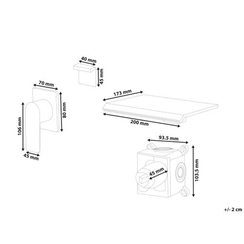 Robinet De Lavabo Mural Aponwao Laiton Argenté