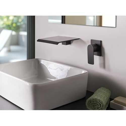 Robinet De Lavabo Mural Aponwao Laiton Noir