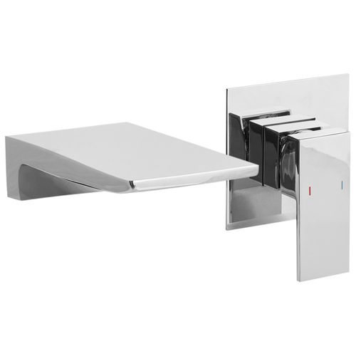 Robinet De Lavabo Mural Karuay Laiton Argenté