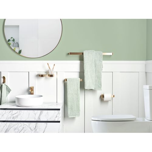 Lot De 6 Pièces De Quincaillerie Pour Salle De Bain Avec Porte-serviettes Et Crochets Métal Doré