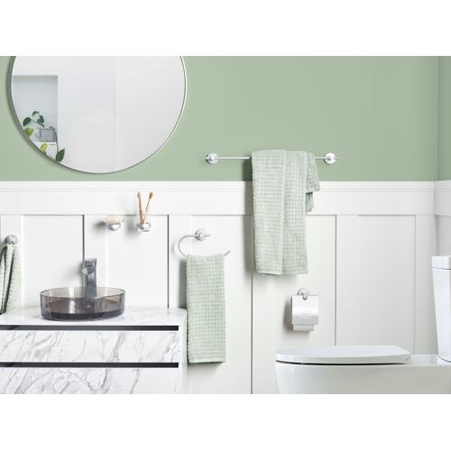 Lot De 6 Pièces De Quincaillerie Pour Salle De Bain Zaruma Avec Porte-serviettes Et Crochets Argenté