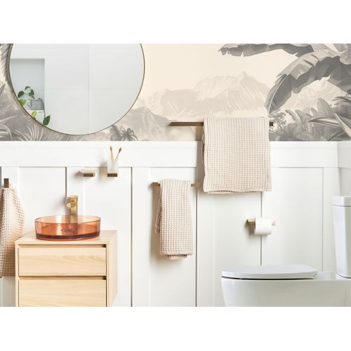 Lot De 6 Pièces De Quincaillerie Pour Salle De Bain Tumaco Avec Porte-serviettes Et Crochets Doré