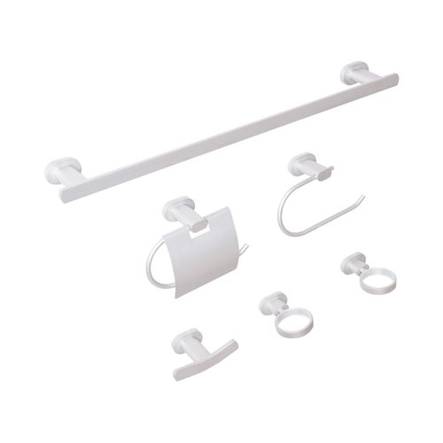 Lot De 6 Pièces De Quincaillerie Pour Salle De Bain Avec Porte-serviettes Et Crochets Argenté