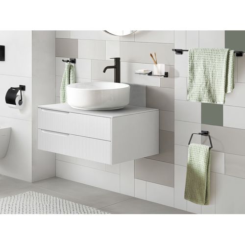 Lot De 6 Pièces De Quincaillerie Pour Salle De Bain Riohacha Avec Porte-serviettes Et Crochets Noir