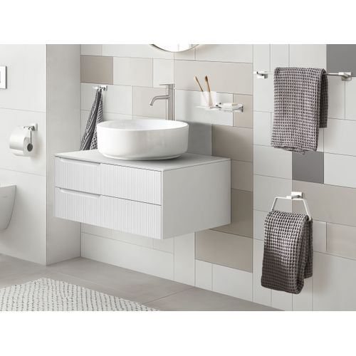 Lot De 6 Pièces De Quincaillerie Pour Salle De Bain Avec Porte-serviettes Et Crochets Argenté