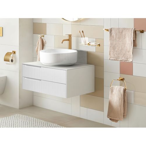 Lot De 6 Pièces De Quincaillerie Pour Salle De Bain Riohacha Avec Porte-serviettes Et Crochets Doré