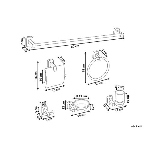 Lot De 6 Pièces De Quincaillerie Pour Salle De Bain Pocone Avec Porte-serviettes Et Crochets Doré