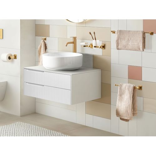 Lot De 6 Pièces De Quincaillerie Pour Salle De Bain Talara Avec Porte-serviettes Et Crochets Doré