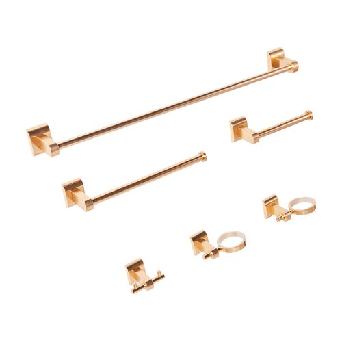 Lot De 6 Pièces De Quincaillerie Pour Salle De Bain Talara Avec Porte-serviettes Et Crochets Doré