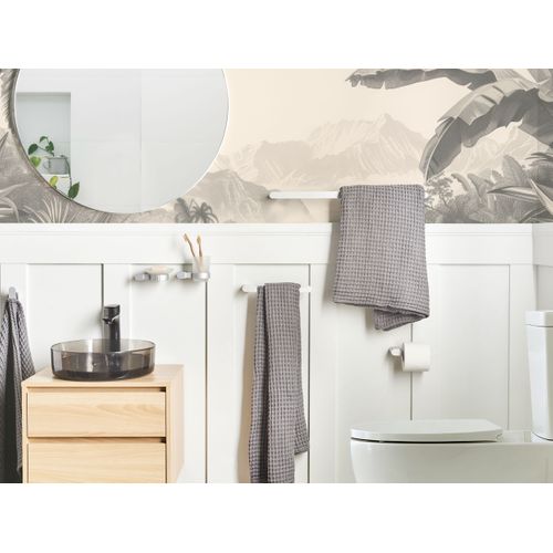 Lot De 6 Pièces De Quincaillerie Pour Salle De Bain Avec Porte-serviettes Et Crochets Argenté