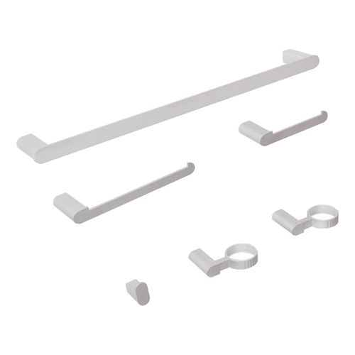 Lot De 6 Pièces De Quincaillerie Pour Salle De Bain Avec Porte-serviettes Et Crochets Argenté