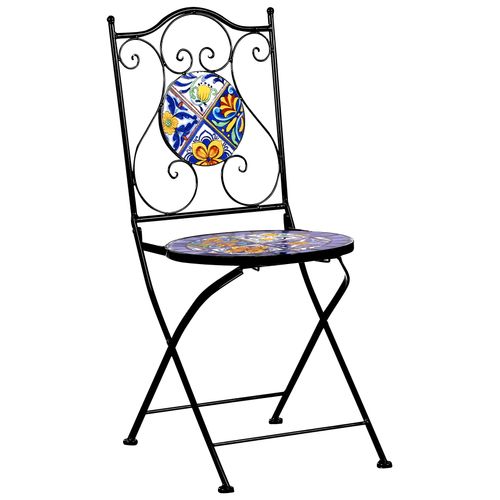 Lot De 2 Chaises De Jardin Coriano Pliant Métal Noir