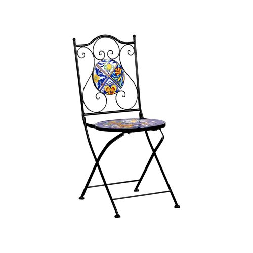 Ensemble Pour Bistro Pliant Coriano Métal Noir
