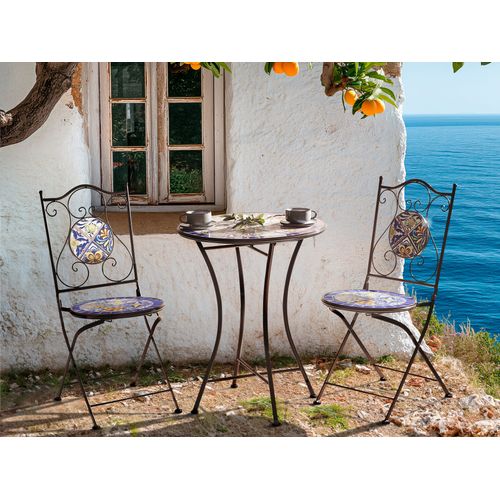 Ensemble Pour Bistro Pliant Coriano Métal Noir